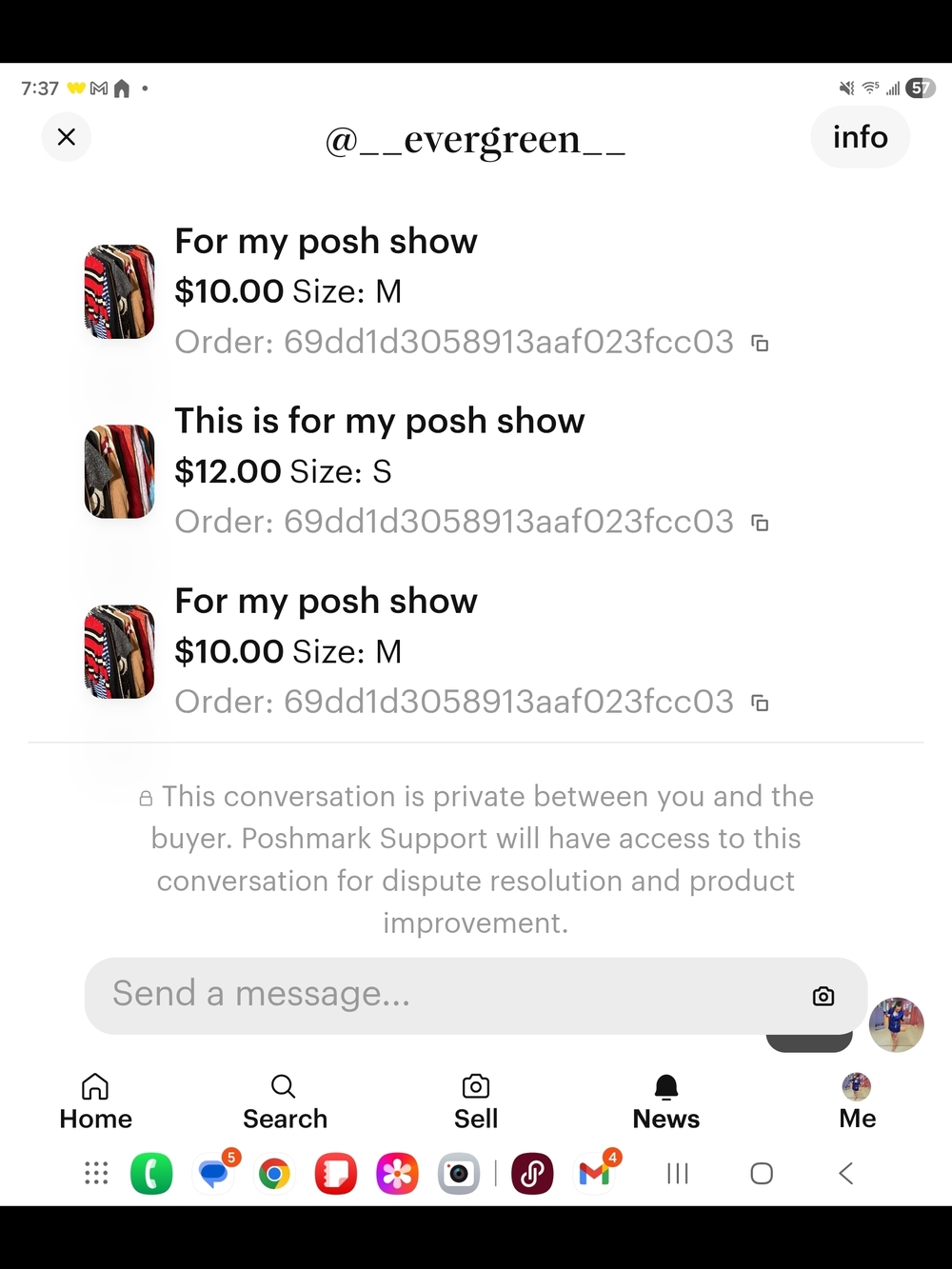 Poshmark App Screenshot Featuring Listing Thumbnails